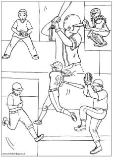 Baseball colouring pages