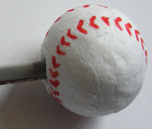 Baseball pencil topper detail