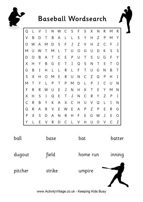 Baseball word search