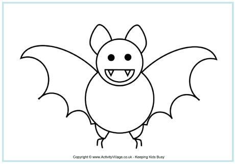 Bat colouring page