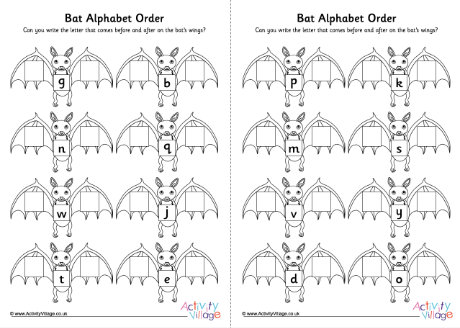 Bat letter order worksheets Bat letter order worksheets