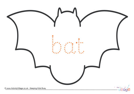Bat word tracing page