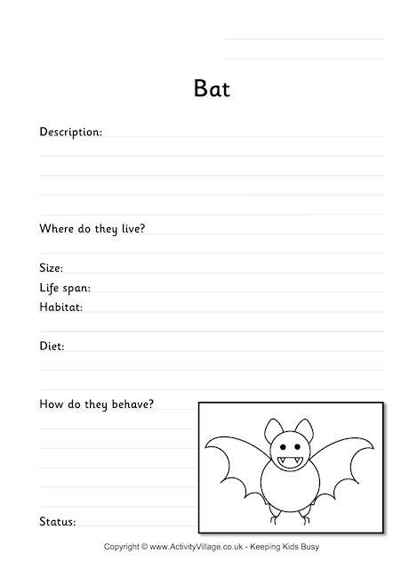 Bat worksheet