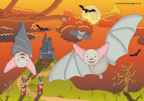 Bats Scene Poster Bats Scene Poster