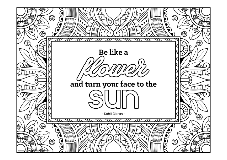 Be Like A Flower Colouring Page