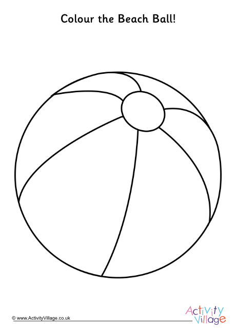 Beach ball colouring page