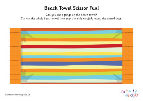 Beach towel scissor fun 3 Beach towel scissor fun 3