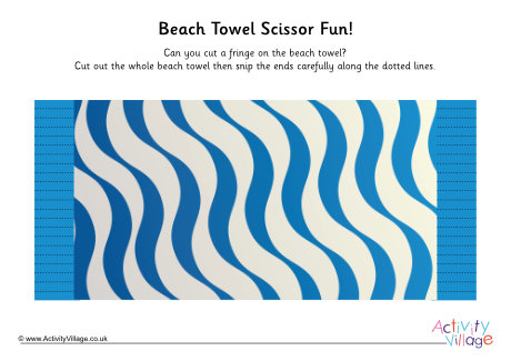 Beach towel scissor fun 3