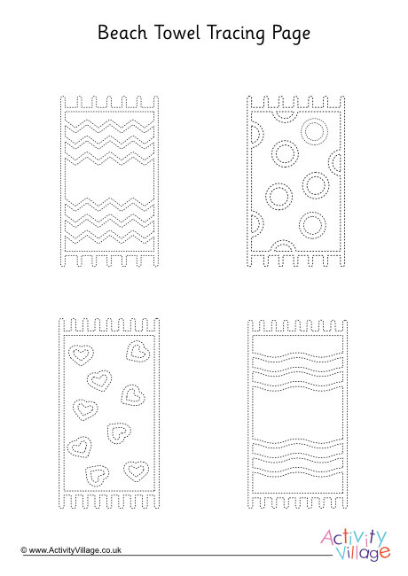 Beach towel tracing page