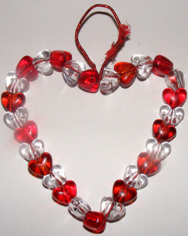 Beaded heart ornament