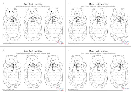 Bear fact families to 20