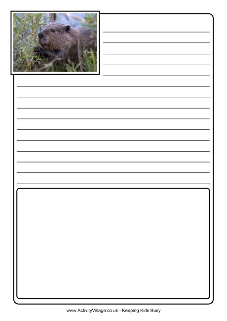 Beaver notebooking page