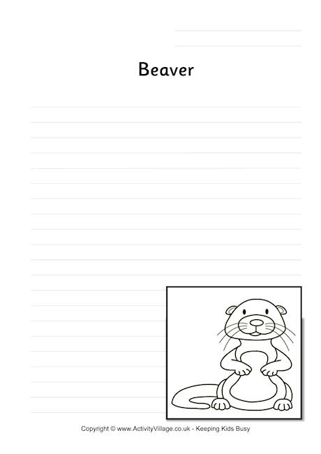 Beaver writing page