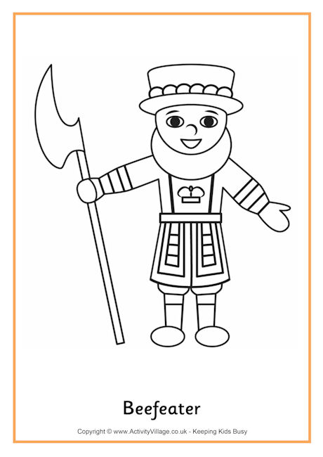 Beefeater colouring page