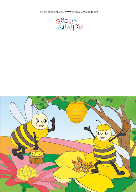 Bees Scene Card Bees Scene Card