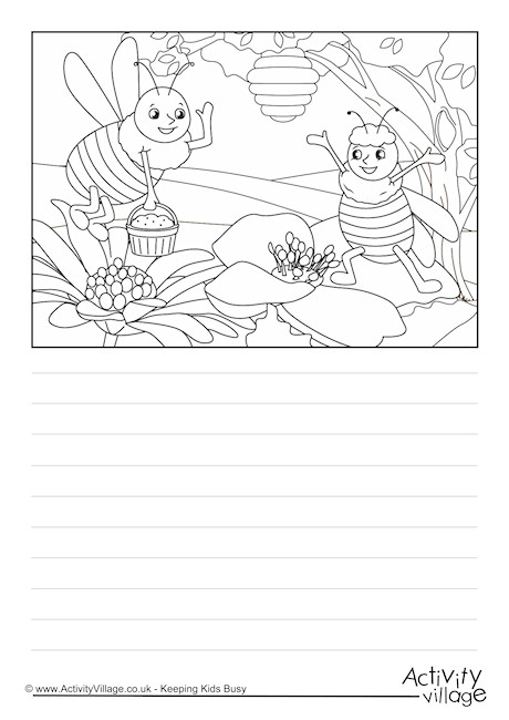 Bees Scene Story Paper