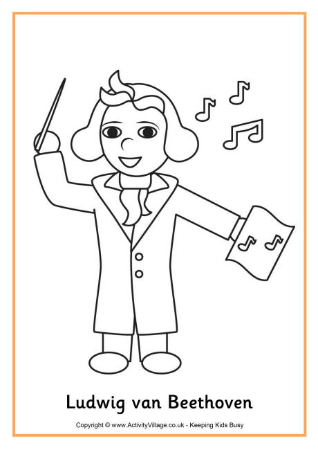 Beethoven colouring page