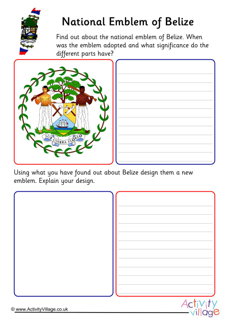 Belize National Emblem Worksheet Belize National Emblem Worksheet