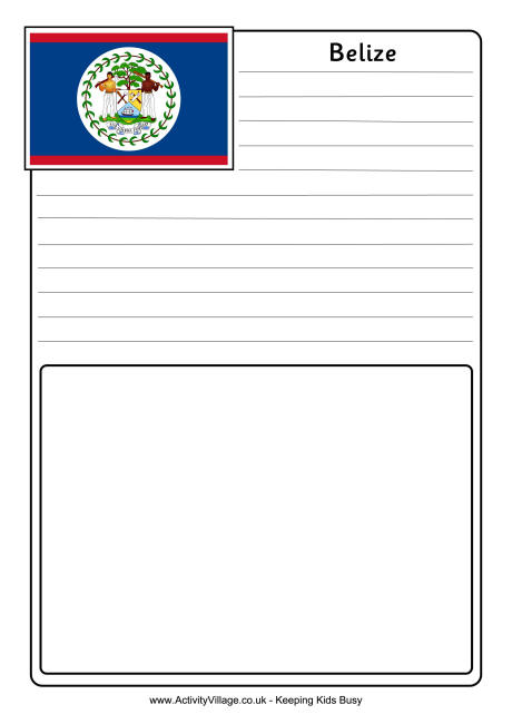Belize notebooking page 