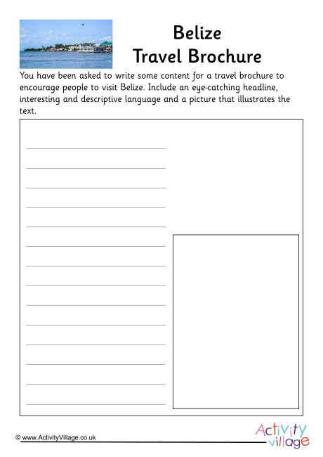 Belize Travel Brochure Worksheet