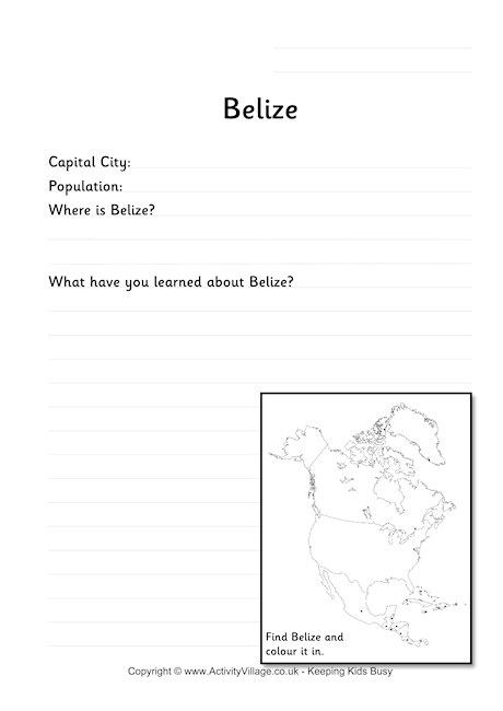 Belize Worksheet