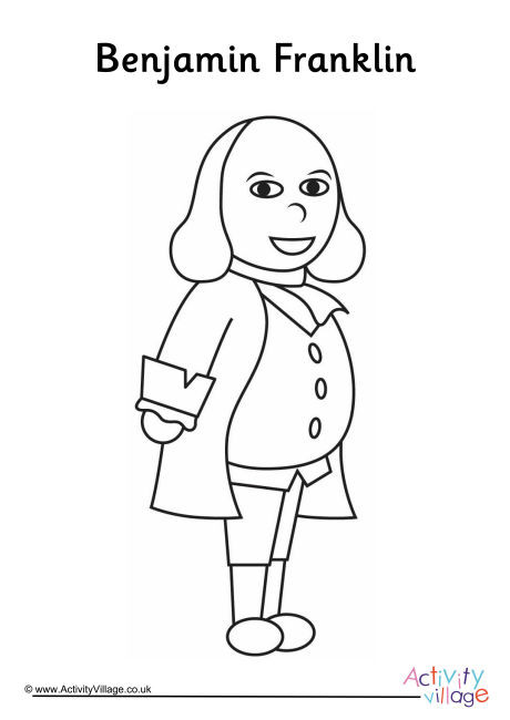 Benjamin Franklin Colouring Page