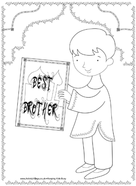 Best brother diwali colouring page Best brother diwali colouring page