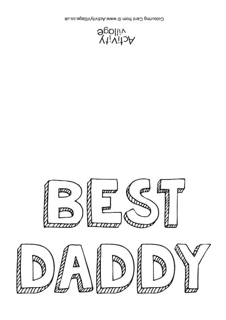 Best Daddy colouring card
