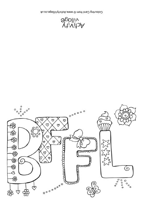 BFFL colouring card