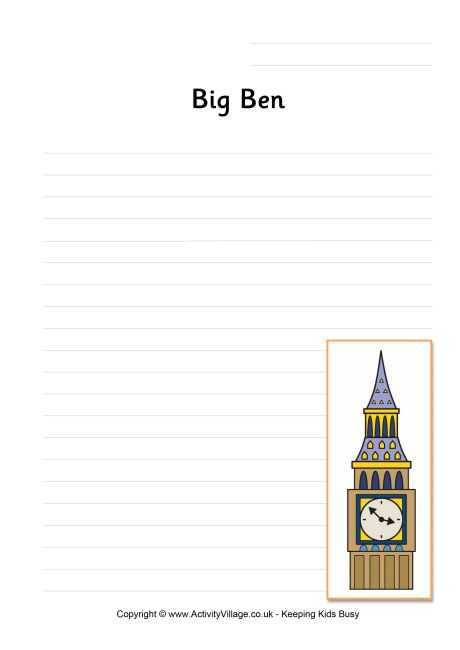 Big Ben writing page 
