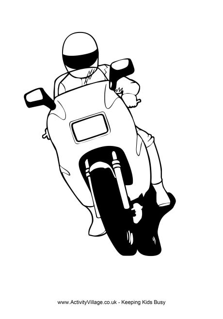 Biker colouring page