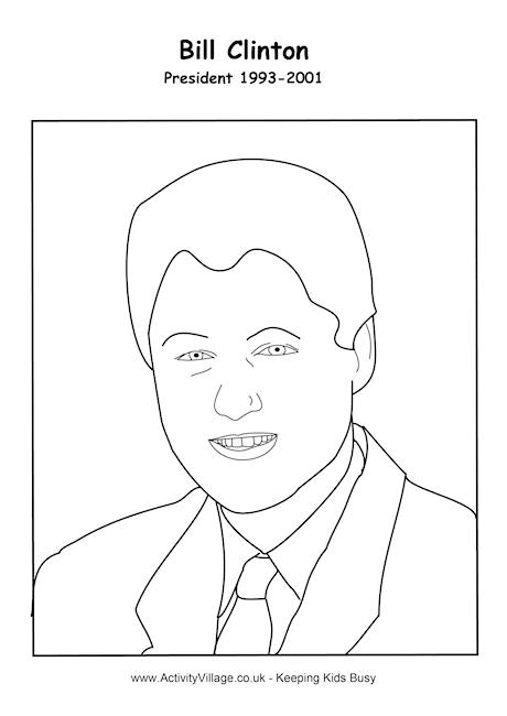 Bill Clinton colouring page