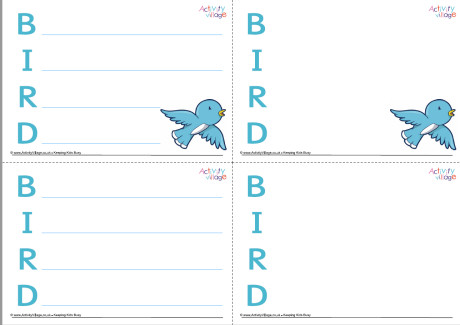 Bird Acrostic Poem Printable