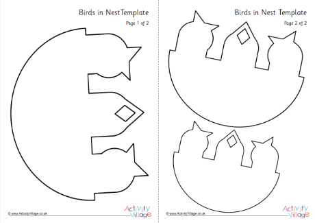 Birds in nest template