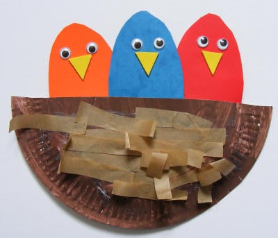 Birds Nest Collage craft for kids