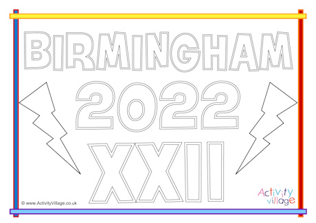 Birmingham 2022 colouring page Birmingham 2022 colouring page