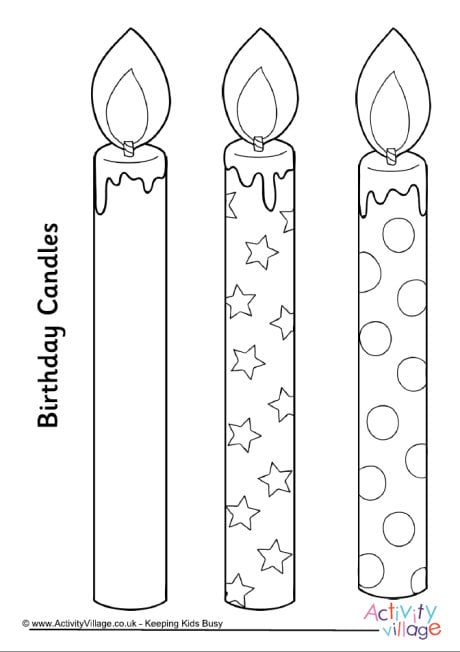 Birthday Candles Large Colouring 1