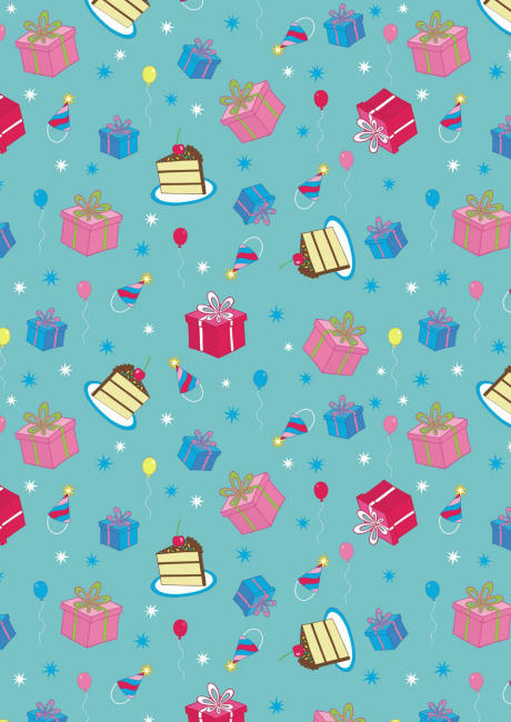 Birthday gifts and cake scrapbook paper
