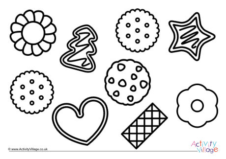 Biscuits colouring page