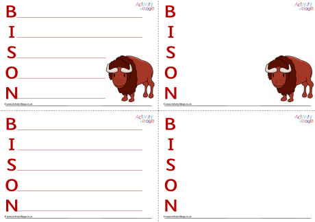 Bison Acrostic Poem Printable