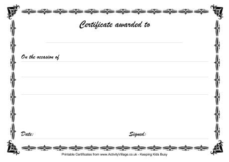 Black motif certificate