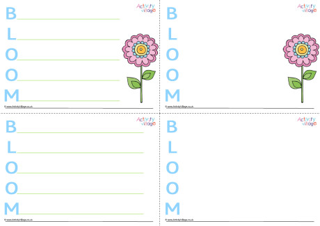 Bloom Acrostic Poem Printable