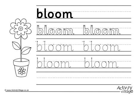 Bloom Handwriting Worksheet