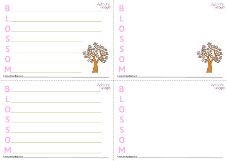 Blossom Acrostic Poem Printable