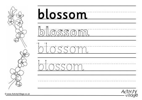 Blossom Handwriting Worksheet
