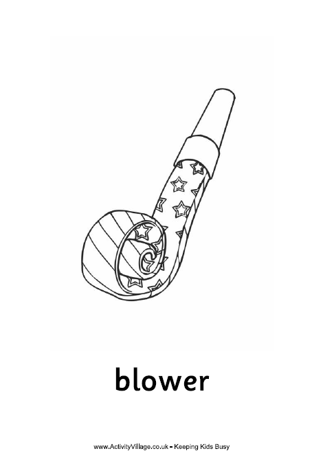 Party Blower Colouring Page
