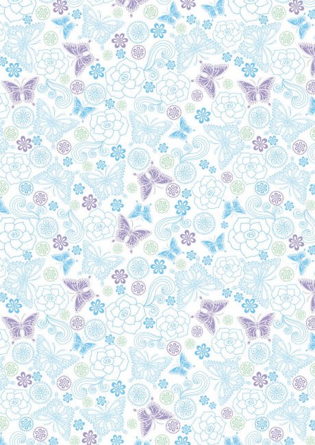 Blue and lilac butterflies scrapbook paper