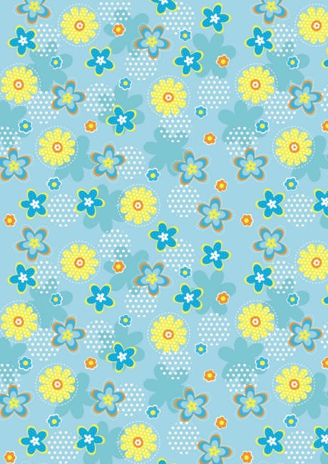 Blue and yellow flowers scrapbook paper
