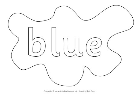 Blue colouring page splats