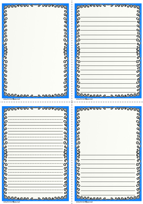 Blue Doodle Writing Frame